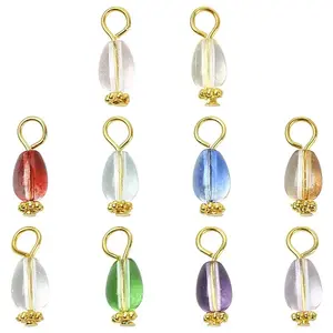20Pcs 10 Colors Transparent Glass Pendants