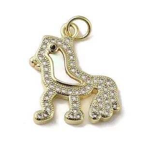 Brass Micro Pave Cubic Zirconia Pendants