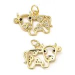 Rack Plating Brass Micro Pave Cubic Zirconia Pendants