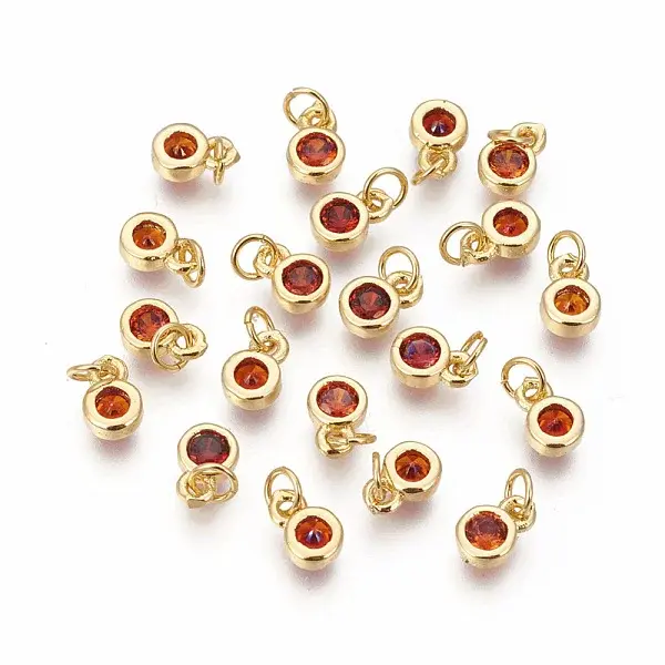 Brass with Single Cubic Zirconia Charms