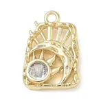 Brass Pave Clear Cubic Zirconia Pendants