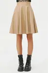 88854 Dewberry Flared Faux Leather Skirt-CREAM