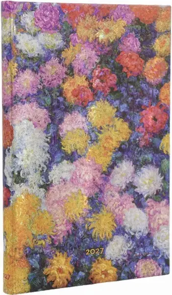 Diář Paperblanks 2027 Monet’s Chrysanthemums Mini Horizontal - 12M, Mini, horizontální - Paperblanks