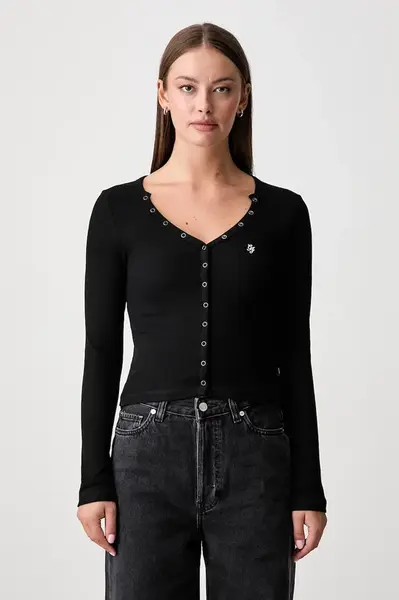 Guess Jeans  tričko s dlouhým rukávem dámské bavlněné s elastanem