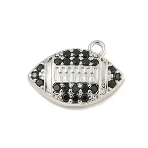Rack Plating Brass Micro Pave Cubic Zirconia Pendants