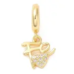 Brass Micro Pave Cubic Zirconia Pendants