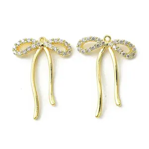 Brass Micro Pave Cubic Zirconia Pendants
