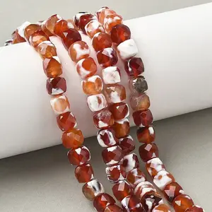 Natural Fire Crackle Agate Beads Strands