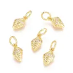Brass Micro Pave Cubic Zirconia Charms