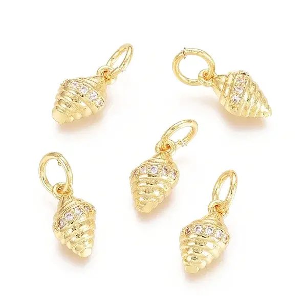Brass Micro Pave Cubic Zirconia Charms