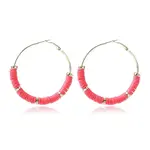 Bohemia Style Colorful Clay Beads Hoop Earrings