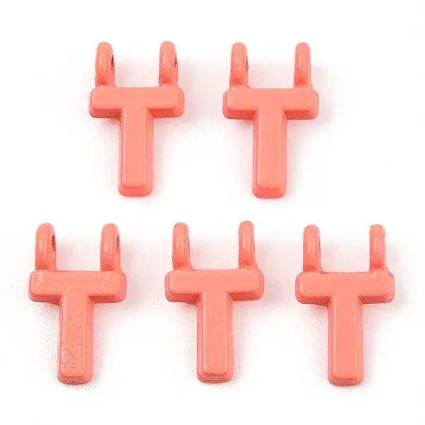 Rack Plating Spray Painted Alloy 2-Loop Link Pendants