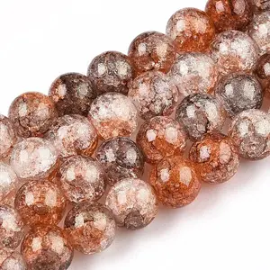 Baking Painted Crackle Glass Bead Strands