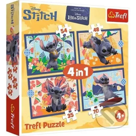 Puzzle Lilo & Stitch Prázdniny na Havaji 4v1 (35,48,54,70 dílků) - puzzle z kategorie 15 - 60 dílků
