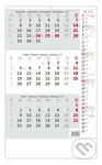 Tříměsíční kalendář šedý s poznámkami 2026 - nástěnný kalendář