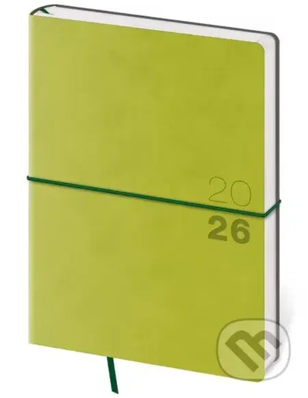 Týdenní diář 2026 A5 Flexio zelený s gumičkou