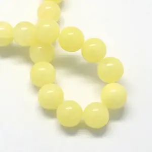 Natural Dyed Yellow Jade Gemstone Bead Strands