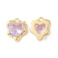 Brass Micro Pave Cubic Zirconia Charms