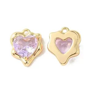 Brass Micro Pave Cubic Zirconia Charms