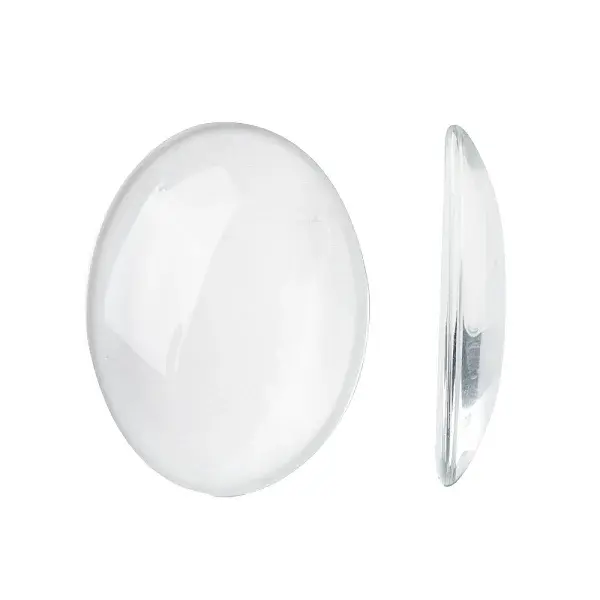 Transparent Oval Glass Cabochons