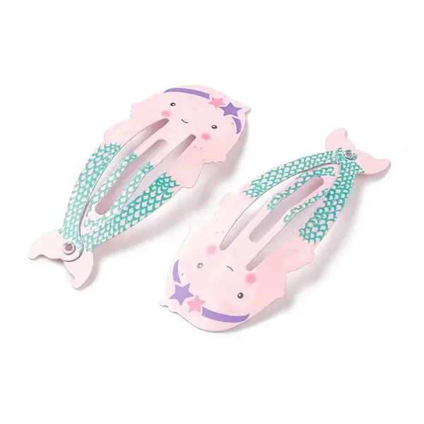 Baking Painted Iron Snap Hair Clips