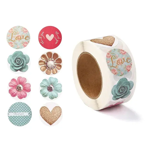 3D Flower & Heart Pattern Roll Stickers