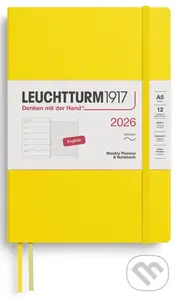 Weekly Planner & Notebook 2026 Medium (A5) Lemon,Weekly Planner & Notebook 2026 Medium (A5) Lemon