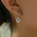 Brass Flower Hoop Earrings