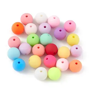 Rubberized Style Opaque Acrylic Beads