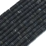 Frosted Natural Black Agate Beads Strands