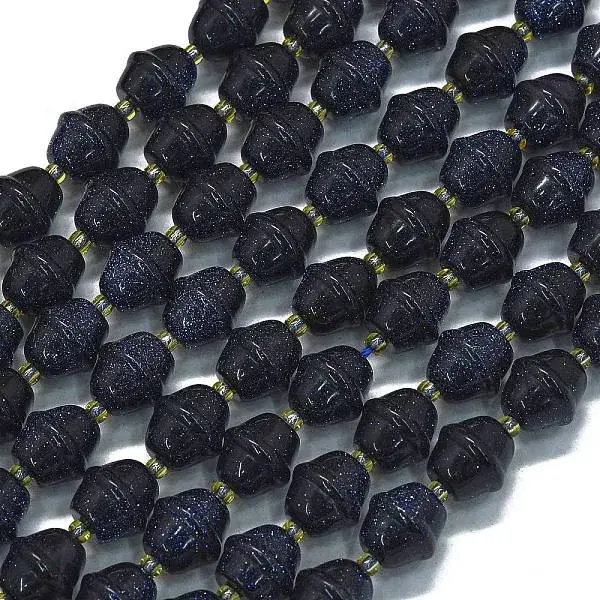 Synthetic Blue Goldstone Beads Strands