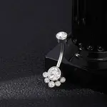 304 Stainless Steel Clear Cubic Zirconia Curved Barbell Belly Button Rings