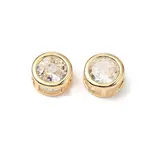 Brass Micro Pave Cubic Zirconia Beads