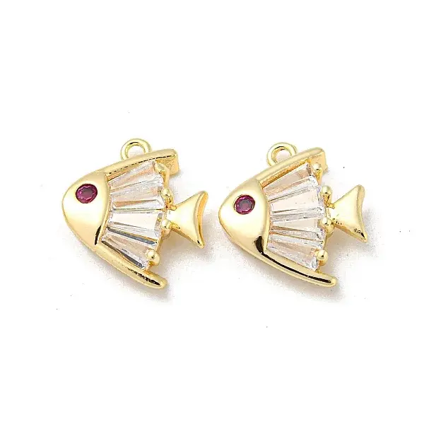 Brass Micro Pave Cubic Zirconia Charms