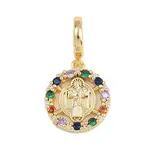 Brass Pave Colorful Cubic Zirconia European Dangle Charms