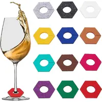 60Pcs 12 Colors Felt Wine Glass Charms
