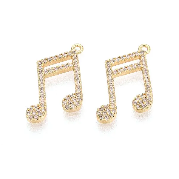Brass Micro Pave Clear Cubic Zirconia Pendants