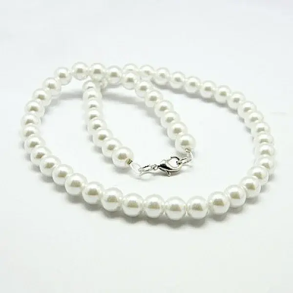 Fashion Glass Pearl Beaded Necklaces