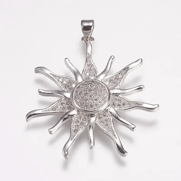 Brass Micro Pave Cubic Zirconia Pendants