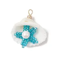 Cylinder Seed Beaded Starfish & Shell Pendants