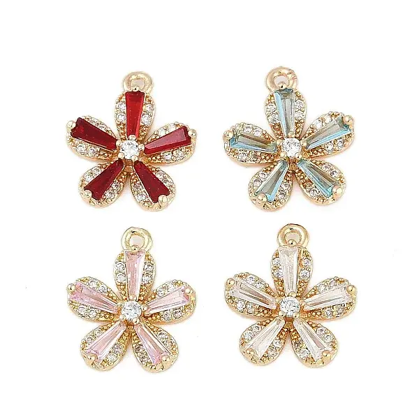 Rack Plating Brass Micro Pave Cubic Zirconia Pendants