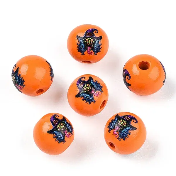 Halloween Theme Wood European Beads