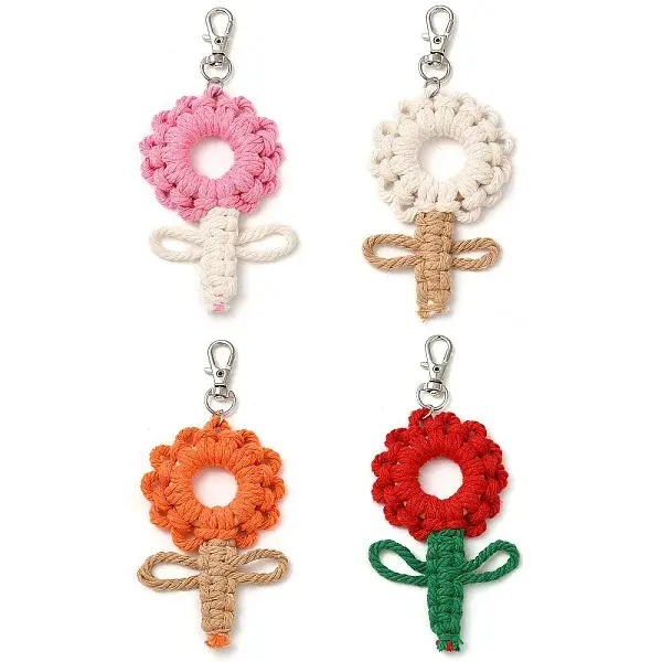 Flowers Woven Cotton Thread Pendant Decorations