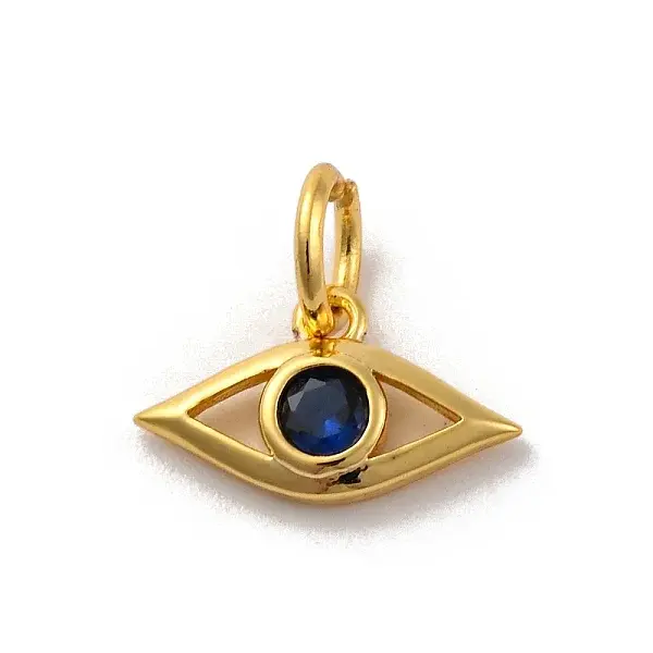 Brass Micro Pave Cubic Zirconia Charms