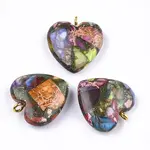 Synthetic Gold Line Regalite/Imperial Jasper/Sea Sediment Jasper Pendants