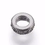 Brass Micro Pave Cubic Zirconia Beads