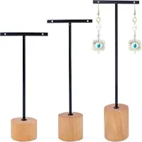 T Bar Iron & Wood Earring Displays Sets