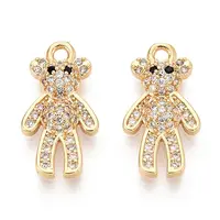 Brass Micro Pave Clear Cubic Zirconia Pendants