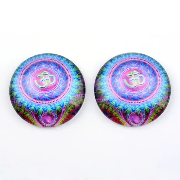 Yoga Theme Glass Cabochons