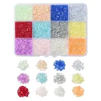 144g 12 Colors Transparent Electroplate Glass Beads